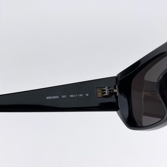 Balenciaga BB0080S 001 Sunglasses Black Grey Rectangular Square Unisex - Picture 8 of 11